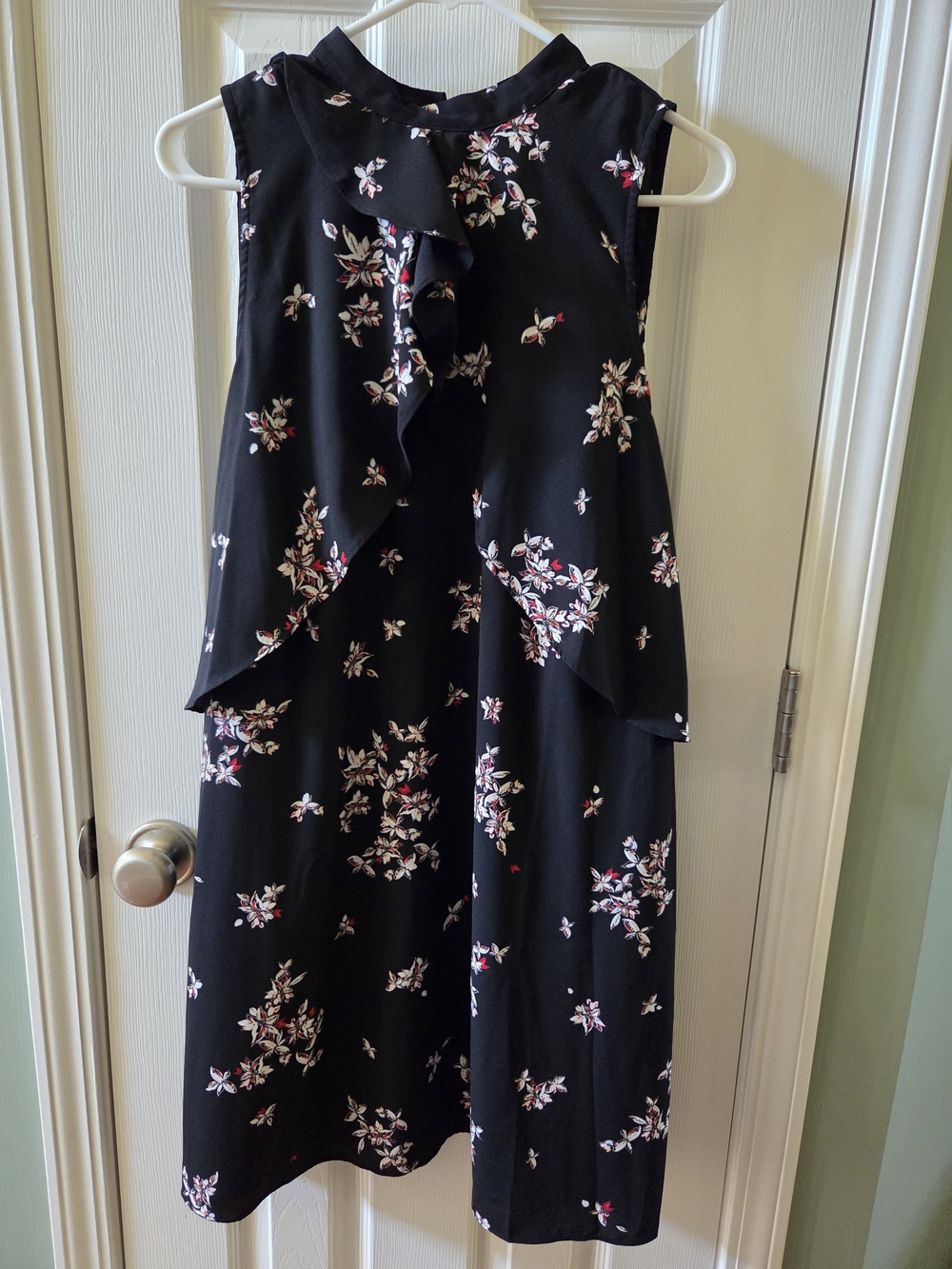 Apt.9 Floral Ruffle Sleeveless Dress- Black/Blush